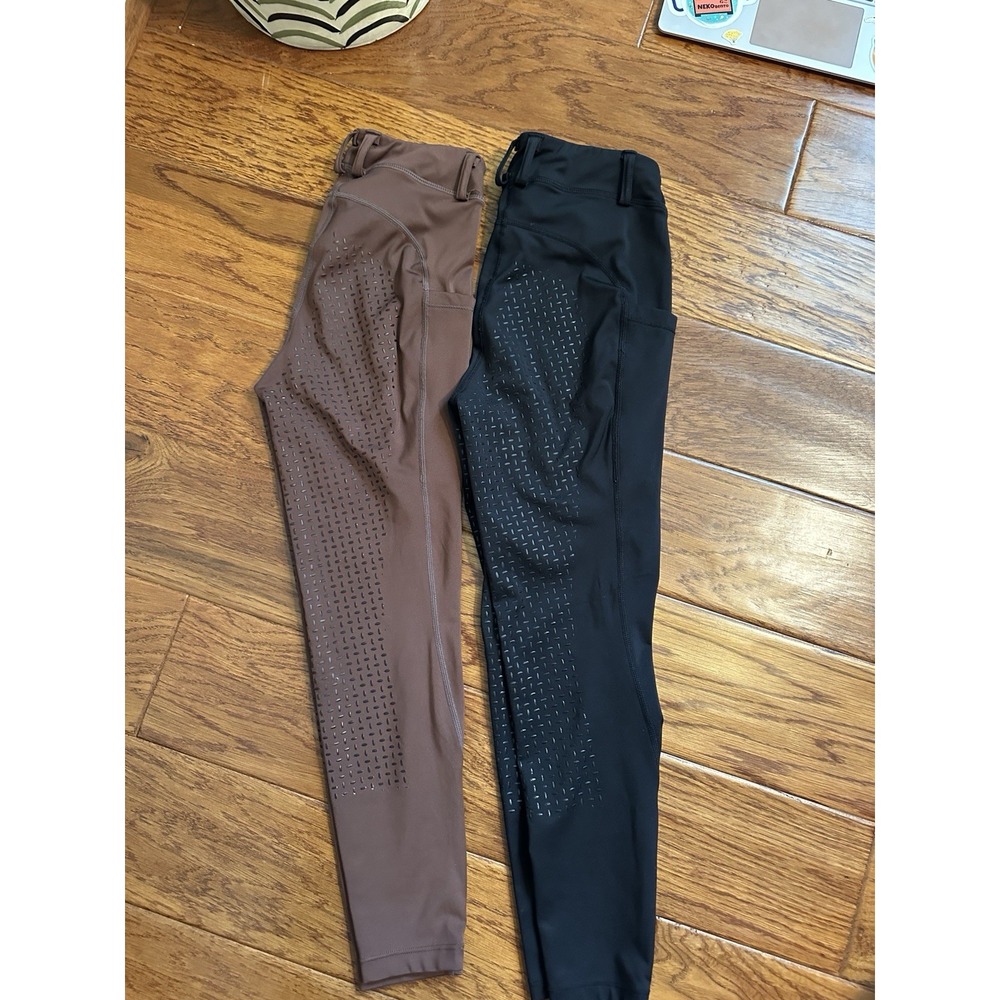 Lot of 2 Beroy Womens S Equestrian Horse Riding Breeches Tights Silicone Grip - Picture 1 of 12